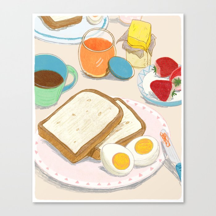 Peaceful Enjoyable Breakfast Canvas Print