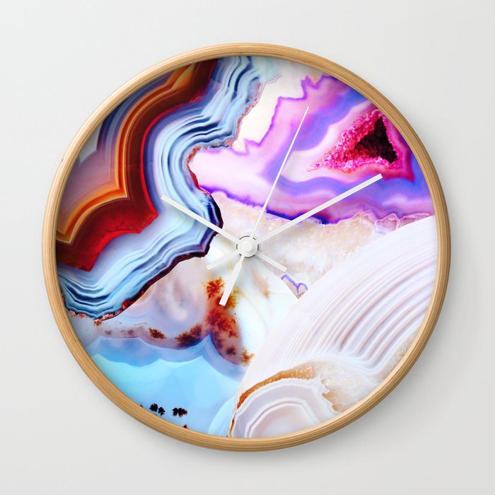 Agate, a vivid Metamorphic rock on Fire Wall Clock