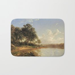Afternoon Along The Banks Of A River 1862 By David Johnson | Reproduction | Romanticism Landscape Pa Bath Mat | Piece And Pieces Q0, Retro Renissance Bed, The Famous Pictures, Watercolor Abstract, Photo Picture Design, An Old World Reprint, Painting, Classical Museum, Painting Paintings, Romanticism Fantasy 