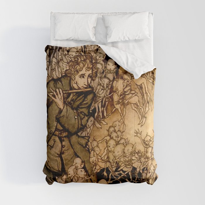 “He Played Until the Room Filled” by Arthur Rackham Comforter