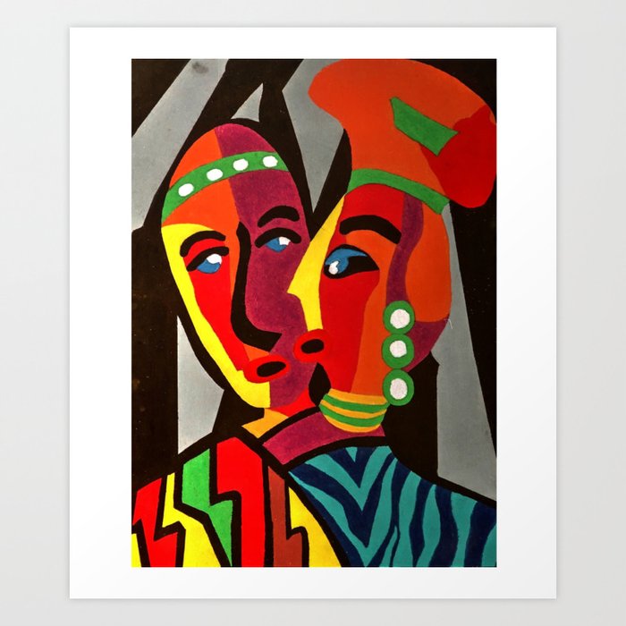 African Traditional Tribal Women Abstract Art Canvas Painting