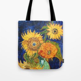 Van Gogh, Five Sunflowers 1888 Artwork Reproduction, Posters, Tshirts, Prints, Bags, Men, Women, Kid Tote Bag