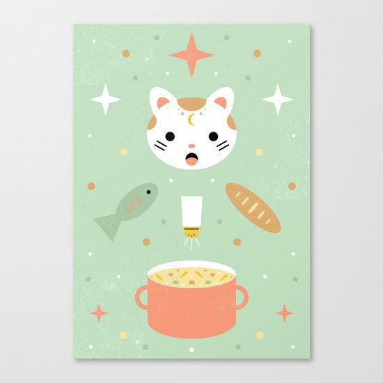 Star Kitten's Lunch Canvas Print