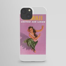 1960 Hawaii Hula Dancer United Airlines Travel Poster iPhone Case