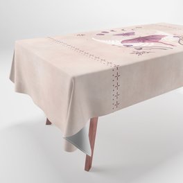Luna and Emerald - Vintage Pink Tablecloth