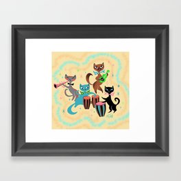 Mambo Kitties Retro Cats Framed Art Print