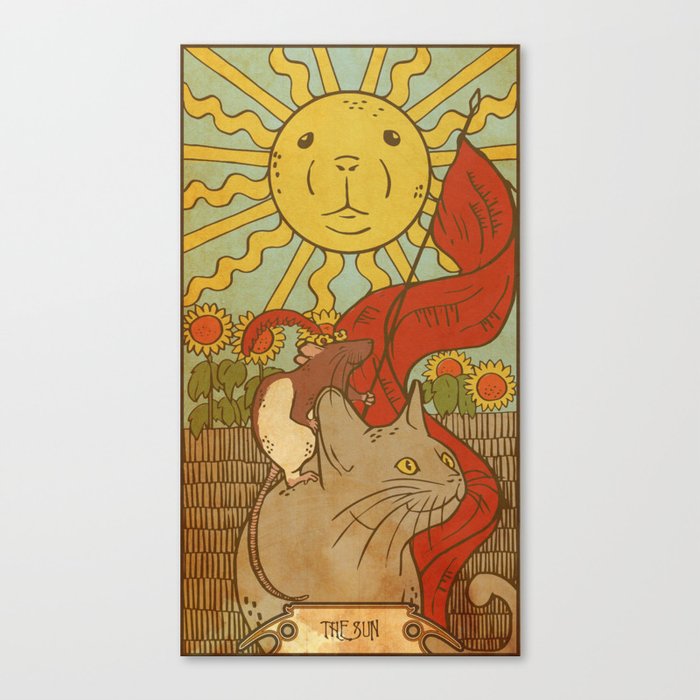 Muroidea Rat Tarot- The Sun Canvas Print
