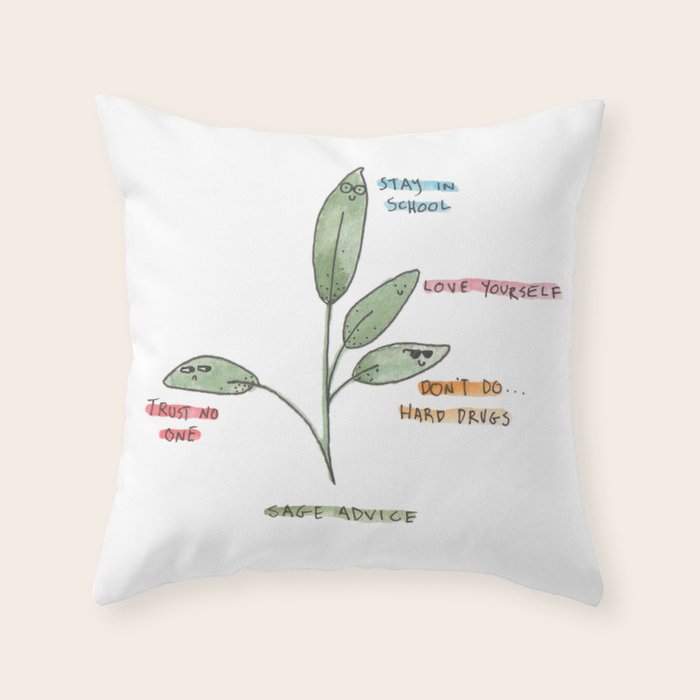 Sage Advice Throw Pillow By Juliaheffernan Society6