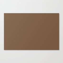 Dark Brown Solid Color Pairs Pantone Nuthatch 18-1024 TCX Shades of Brown Hues Canvas Print