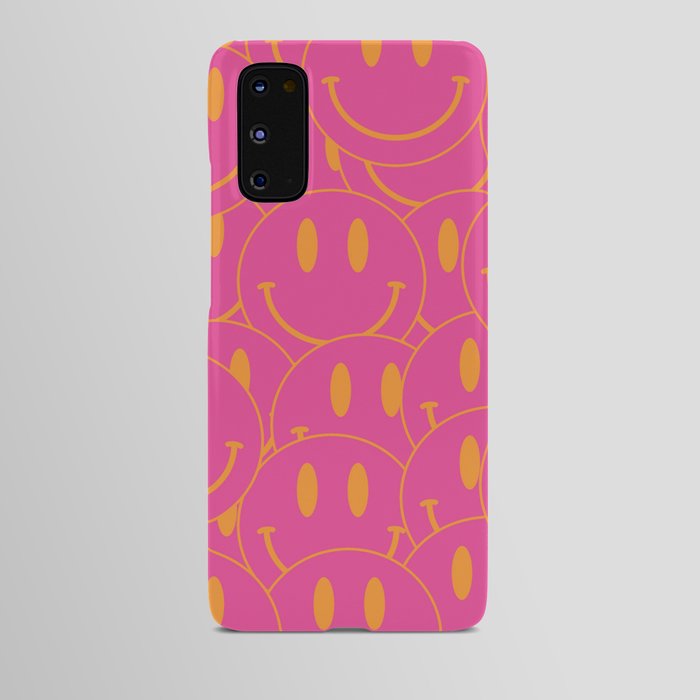 Groovy Pink and Orange Smiley Face Mania Android Case