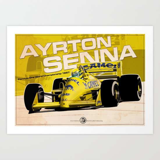Ayrton Senna - F1 1987 Art Print
