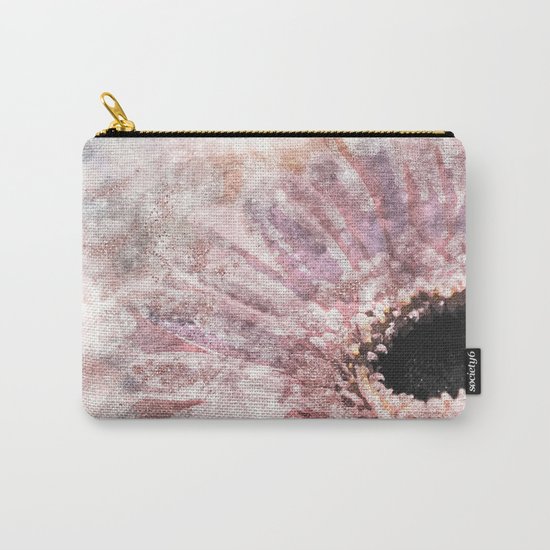 Pink glitter daisy- Flower watercolor illustration Carry-All Pouch