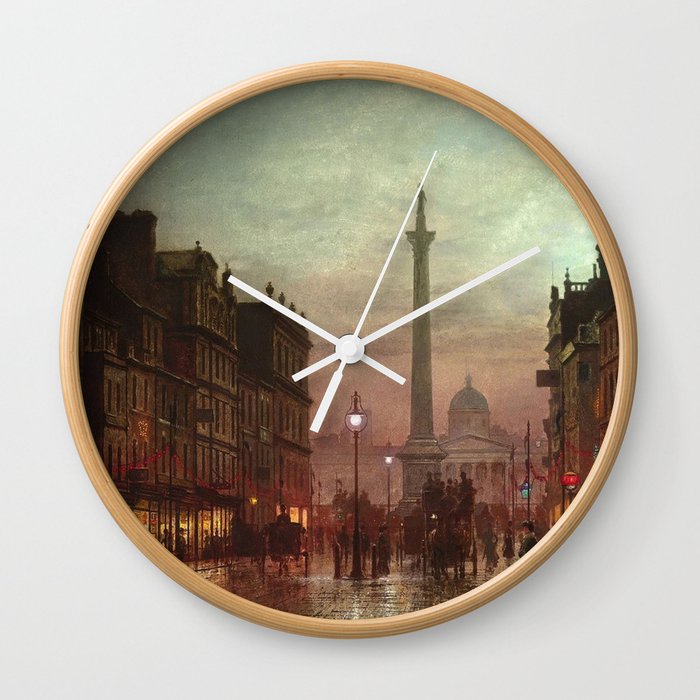 Whitehall at Twilight, Westminster, London, England by Louis H. Grimshaw Wall Clock