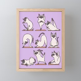 Siamese Cat Yoga Yogi Master Framed Mini Art Print