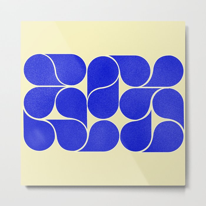 Blue mid-century shapes no8 Metal Print