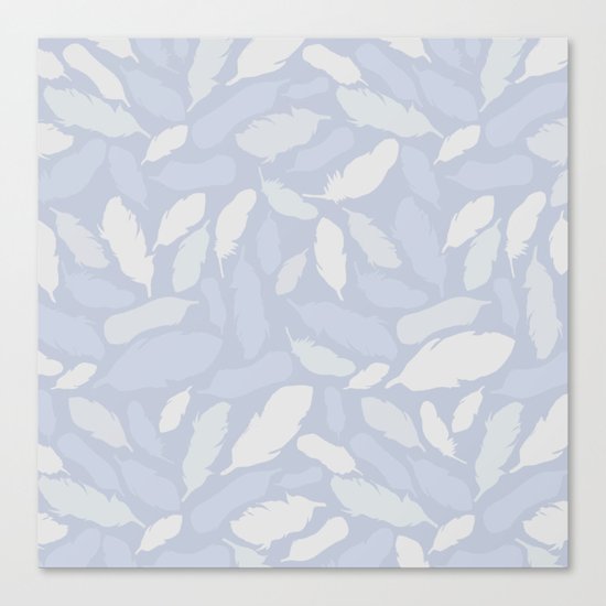 Feather Pattern Light Blue Canvas Print