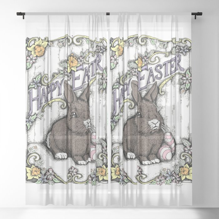 Sapphorica Creations- Henry the Bunny Sheer Curtain