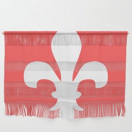 Fleur de Lis (White & Salmon) Wall Hanging