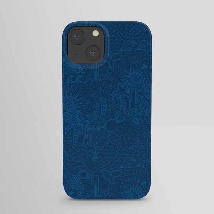 Hawaiian Landscape Blue iPhone Case