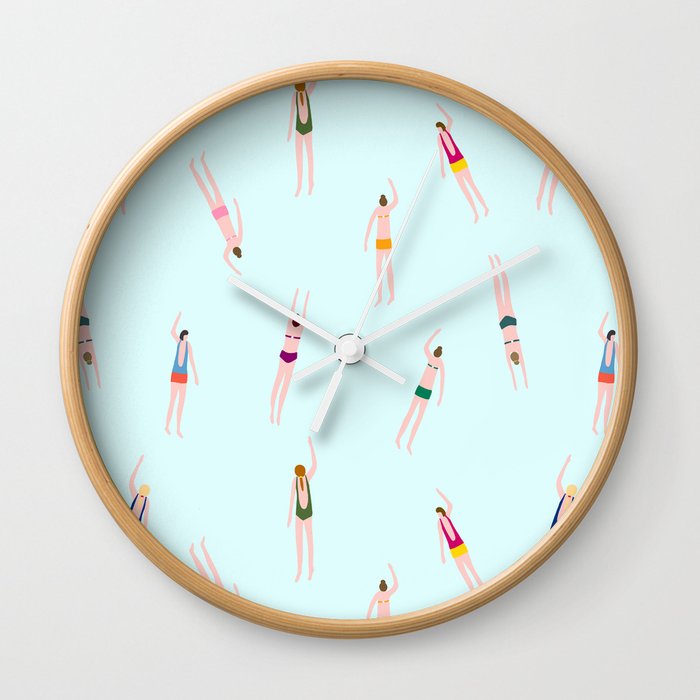 Swimmers in the pool Wall Clock