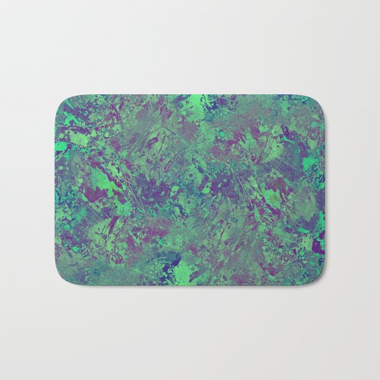 Cool And Calm - Abstract blue and purple painting, icy, chilled out, calming, relaxing artwork Bath Mat