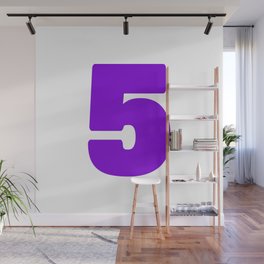 5 (Violet & White Number) Wall Mural