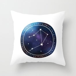 Libra Zodiac | Nebula Circle Throw Pillow