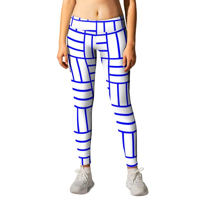 Basketweave (Blue & White Pattern) Leggings