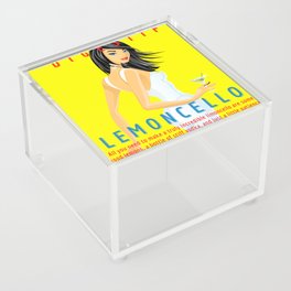 Lemoncello Italian Aperitivo Digestif alcoholic beverage lemon liquor aperitif advertisement in yellow with red lettering vintage poster / posters Acrylic Box