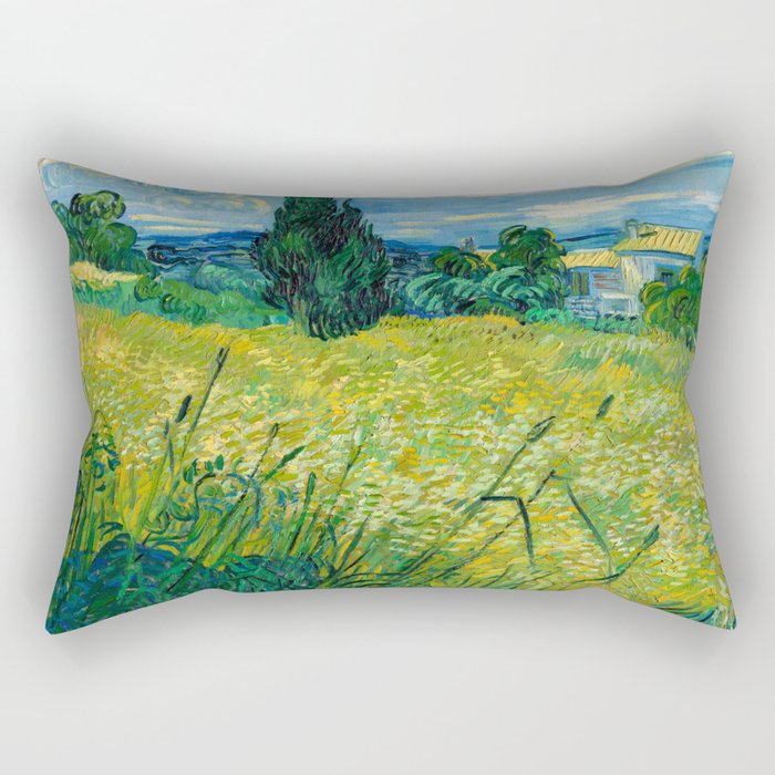 Green Wheat (Green Field), 1889 by Vincent van Gogh Rectangular Pillow