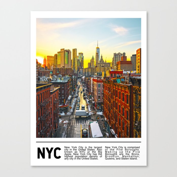New York City Sunset | Travel Photography Minimalism | NYC Canvas Print
