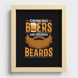 Beers And Beards Recessed Framed Print