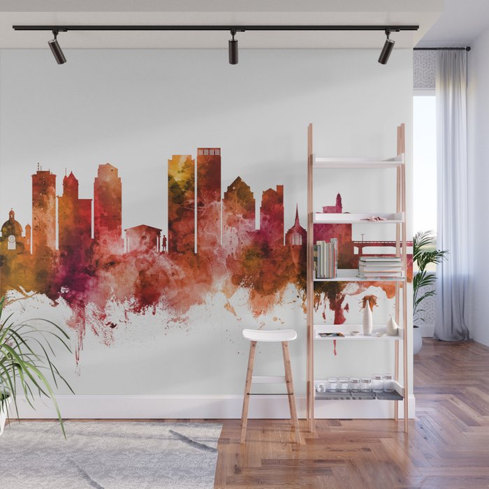 Dayton Ohio Skyline Wall Mural By Artpause