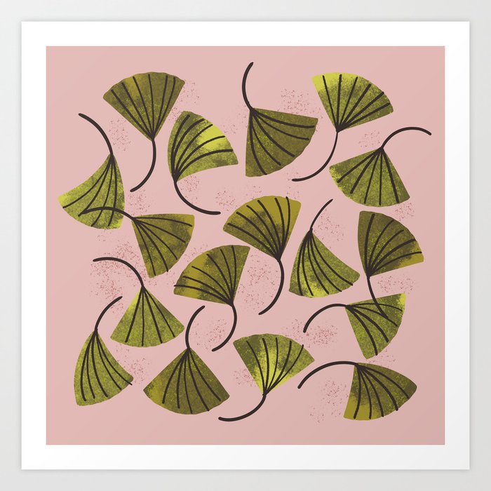 Ginkgo Leaves Art Print