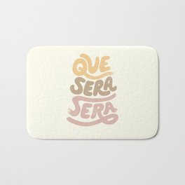 Que Sera Sera Vintage Bath Mat | Optimism, Orange, Boho, Curated, Quote, Positivity, Inspirational, It Is What It Is, Resolution, New Year 