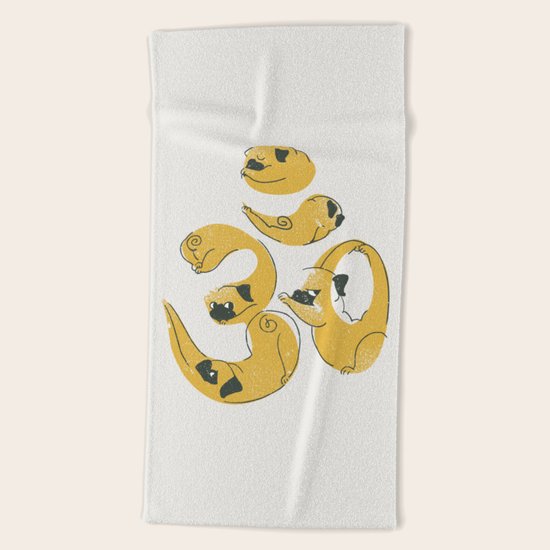 OM PUGS Beach Towel