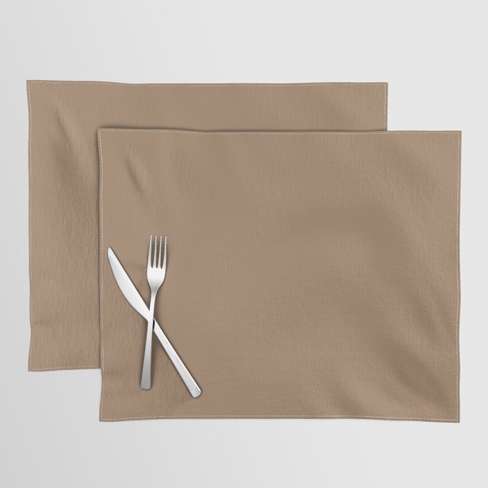 Warm Medium Brown Solid Color Pairs Dulux 2022 Popular Colour Spiced Honey Placemat