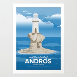 Andros, Toulitis Lighthouse (GR) Art Print
