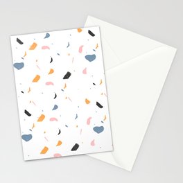 Terrazzo flooring pattern with colorful marble rocks Stationery Card