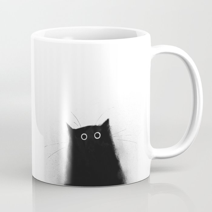 Fuzzy Black Cat Coffee Mug