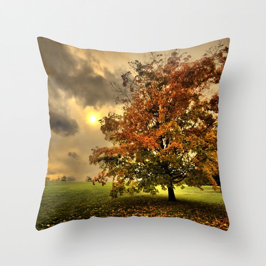 Red Maple Tree Throw Pillow