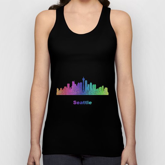 Rainbow Seattle skyline Unisex Tank Top