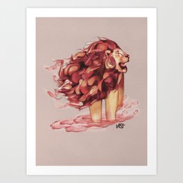 Fearless Lion Art Print