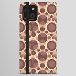 Brown Bubbles Pattern Design iPhone Wallet Case