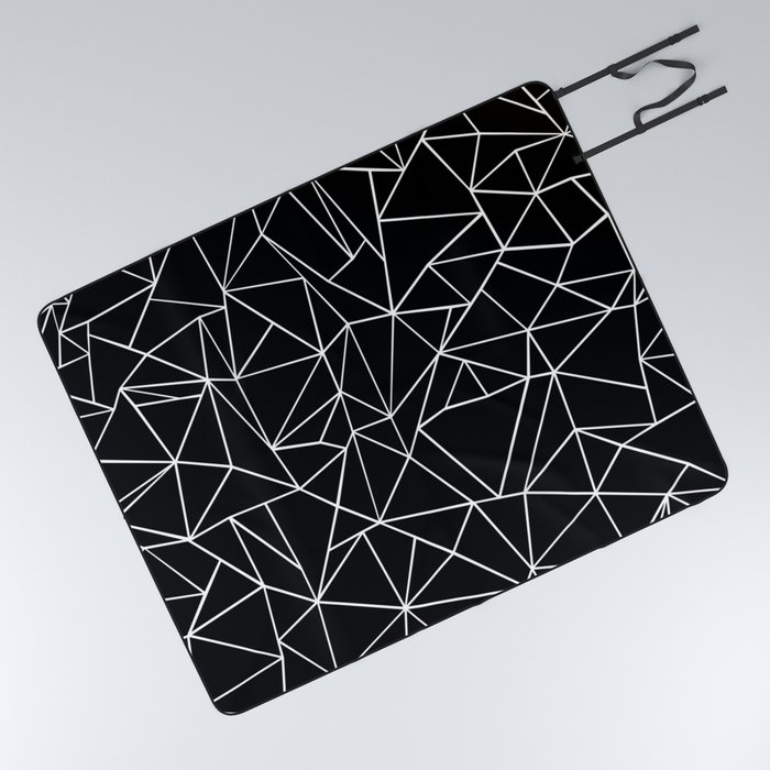 Abstraction Outline Black and White Picnic Blanket