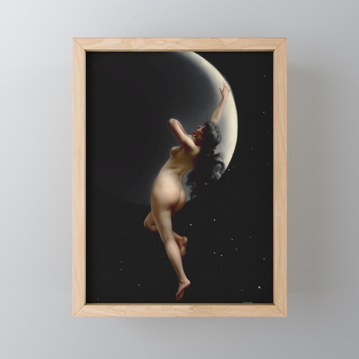 Luis Ricardo Falero "Night (also known as Moon Nymph)" Framed Mini Art Print