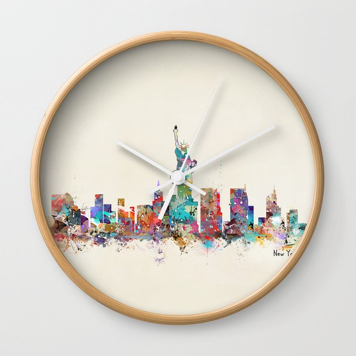 new york city skyline Wall Clock