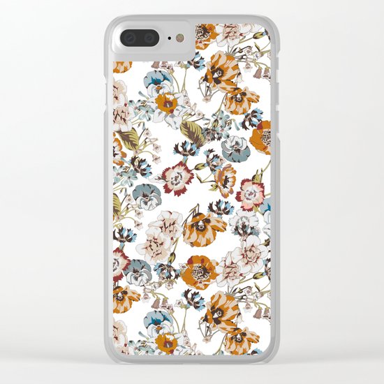 Flowers Pattern Clear iPhone Case