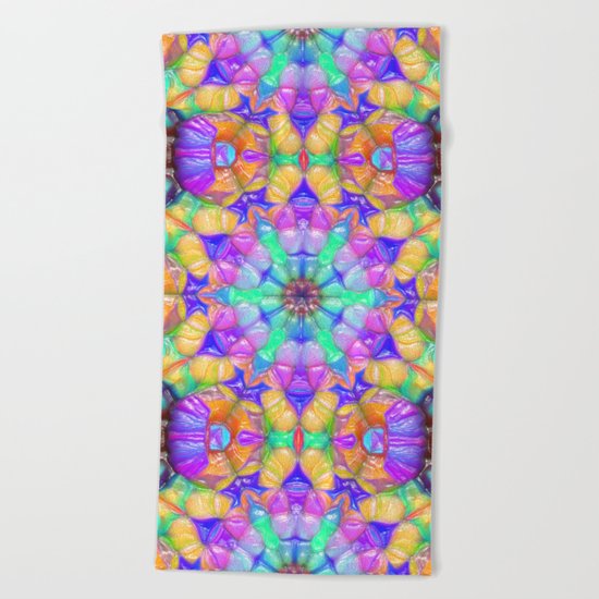 Colorful Concentric Reflections Beach Towel