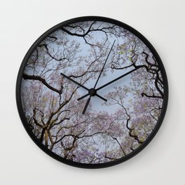 Jacarandas 01 Wall Clock | Digital, Trees, Photo, Jacarandas, Nature, Purple 